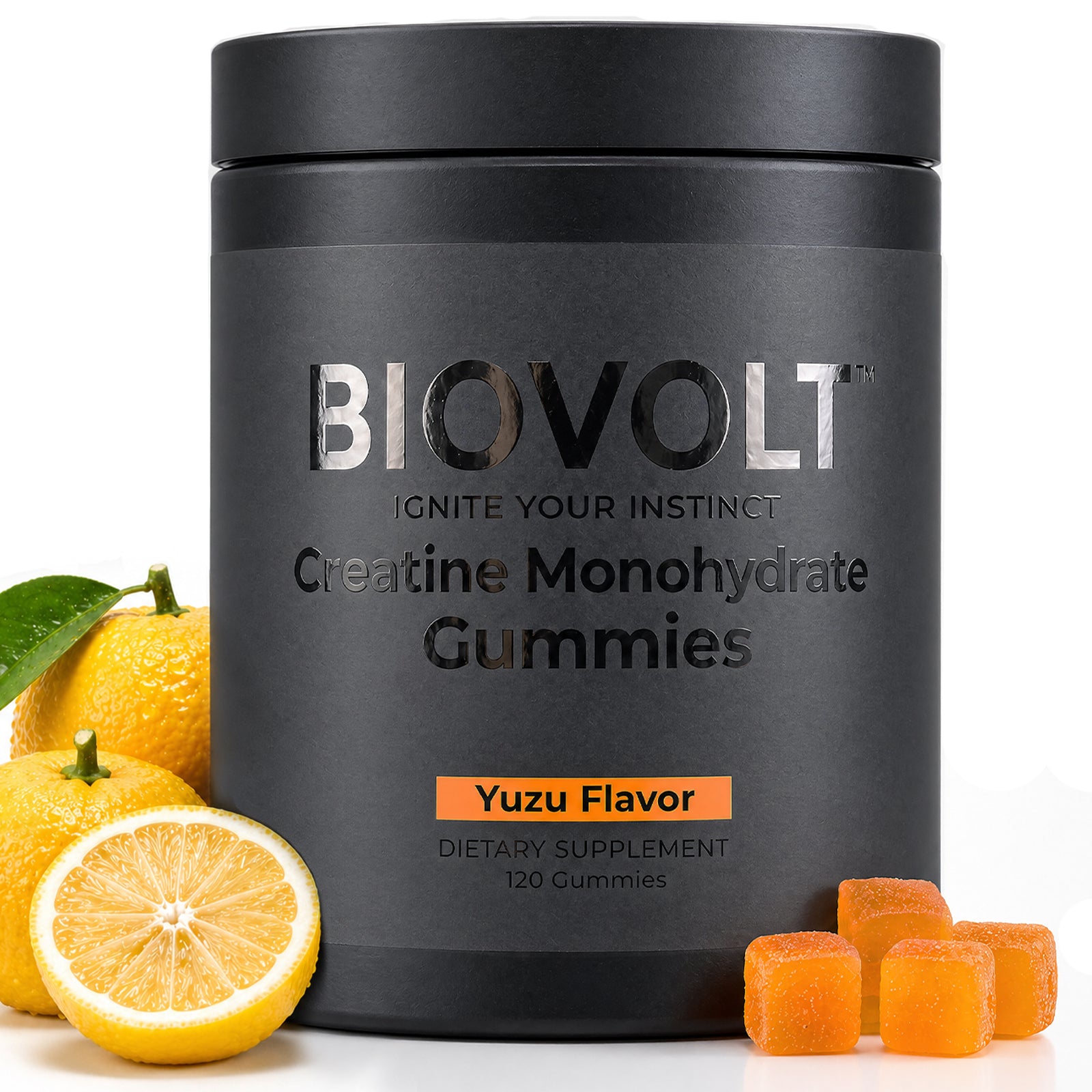 Creatine Monohydrate Gummies 5000mg for Men & Women - Sugar Free Pre Workout Creatine with AstraGin®, L-Taurine & B12, Supports Strength, Energy, Muscle Growth & Recovery, Yuzu Flavor, 120 Count